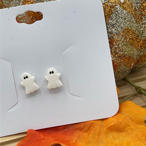 Tiny Ghost Clay Earrings