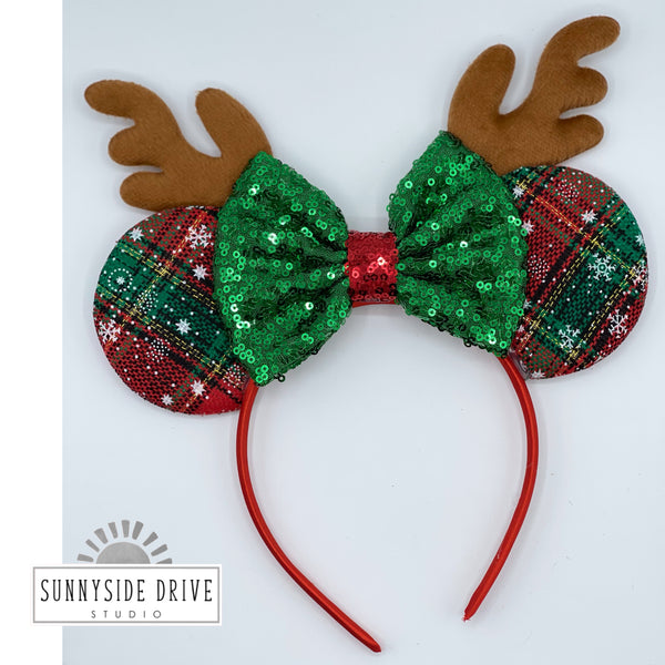 Christmas Reindeer Mouse Ears Headband