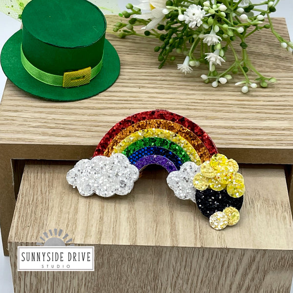 Pot of Gold Rainbow Clip or Pin