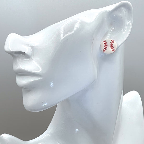 Baseball Clay Stud Earrings