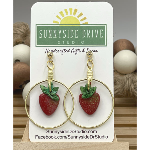 Strawberry Patch Clay Earrings