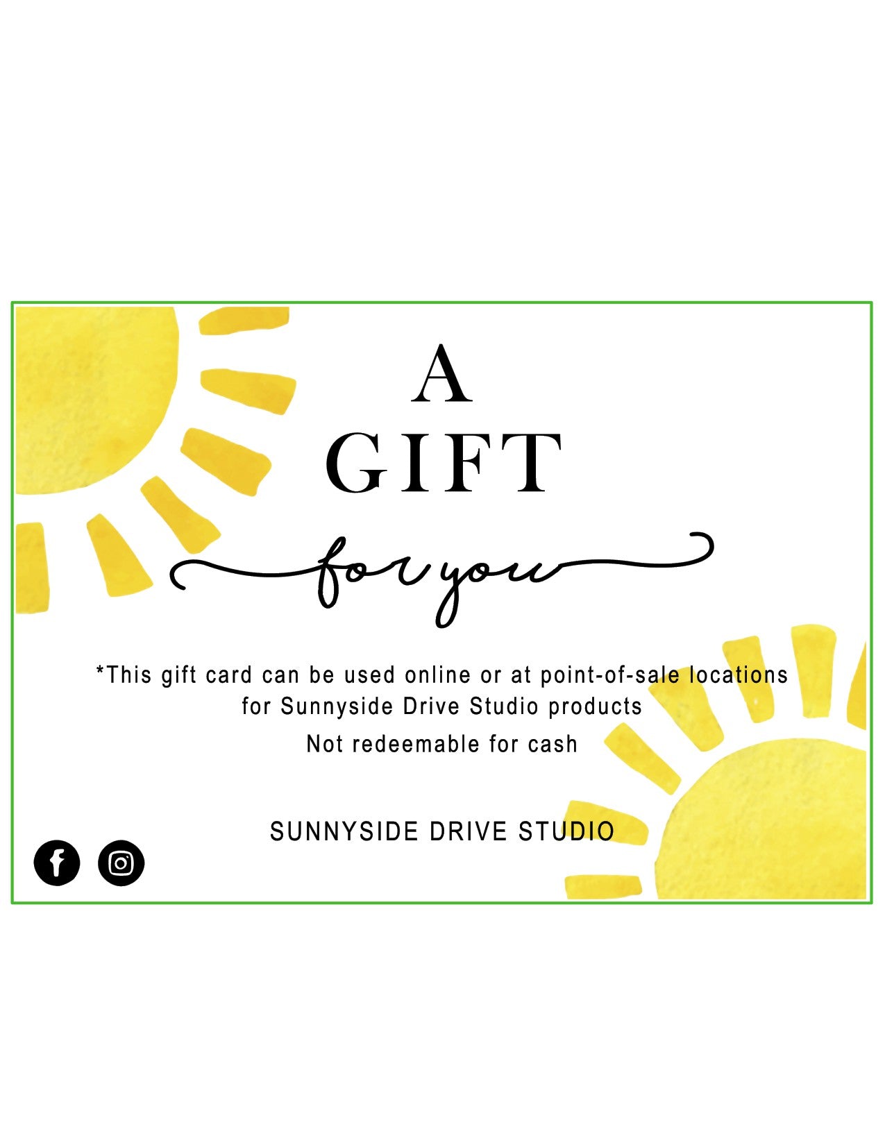 Sunnyside Drive Studio Gift Card