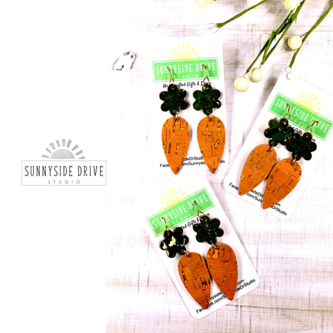 Carrot Cutie Leather Earrings