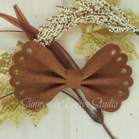 Fall Toffee Suede Hair Bow