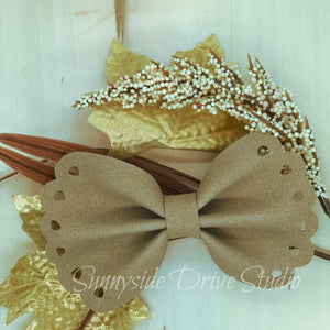 Fall Sand Suede Hair Bow